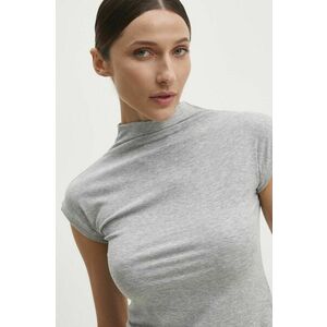 Answear Lab tricou femei, culoarea gri, cu turtleneck imagine