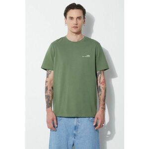 A.P.C. tricou din bumbac item barbati, culoarea verde, cu imprimeu, COFBT-H26904 imagine