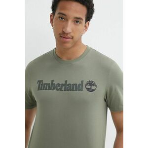 Timberland tricou din bumbac barbati, culoarea verde, cu imprimeu, TB0A5UPQ5901 imagine