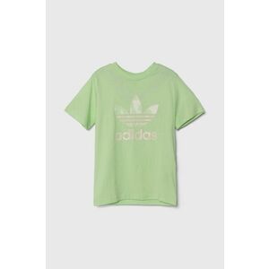 adidas Originals tricou de bumbac pentru copii culoarea verde, cu imprimeu imagine