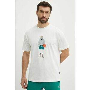 New Balance tricou din bumbac barbati, culoarea bej, cu imprimeu, MT41578SST imagine