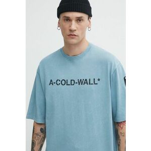 A-COLD-WALL* tricou din bumbac Overdye Logo T-Shirt barbati, cu imprimeu, ACWMTS186 imagine