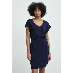 Gant rochie din in culoarea albastru marin, mini, evazati imagine