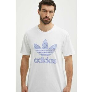 adidas Originals tricou din bumbac barbati, culoarea alb, cu imprimeu, IS0205 imagine