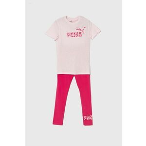 Puma set de bumbac pentru copii ANIMAL & Leggings Set G culoarea roz imagine