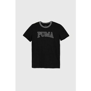 Puma tricou de bumbac pentru copii PUMA SQUAD B culoarea negru, cu imprimeu imagine