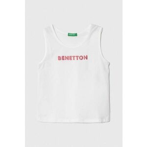 United Colors of Benetton top din bumbac pentru copii culoarea alb imagine