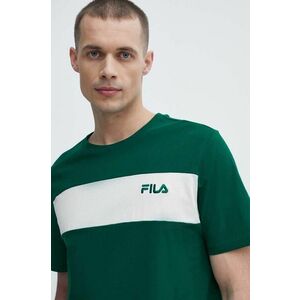 Fila tricou din bumbac Lankaran barbati, culoarea verde, cu imprimeu, FAM0680 imagine