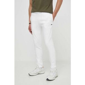 Lacoste pantaloni de trening barbati, culoarea alb, neted imagine