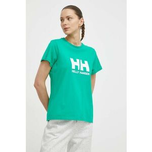 Helly Hansen tricou din bumbac femei, culoarea verde imagine