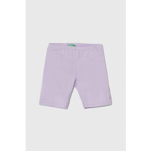 United Colors of Benetton pantaloni scurti copii culoarea violet, neted imagine