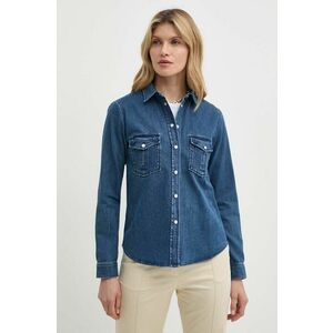 MAX&Co. cămașă jeans femei, culoarea bleumarin, cu guler clasic, regular, 2418111034200 2418110000000 imagine