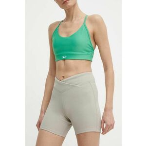 Reebok pantaloni scurți de yoga Lux Collection culoarea gri, neted, medium waist, 100076342 imagine