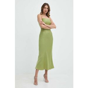 Bardot rochie CASETTE culoarea verde, midi, evazati, 59155DB imagine
