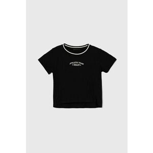 Sisley tricou de bumbac pentru copii culoarea negru imagine