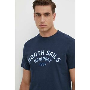 North Sails tricou din bumbac barbati, culoarea albastru marin, cu imprimeu, 692988 imagine