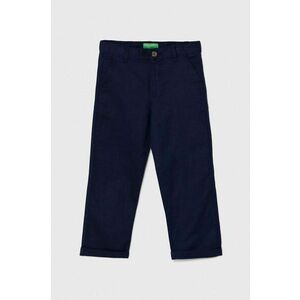 United Colors of Benetton pantaloni de in pentru copii culoarea albastru marin, neted imagine