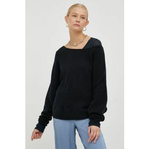 American Vintage pulover din amestec de lana femei, culoarea negru, imagine