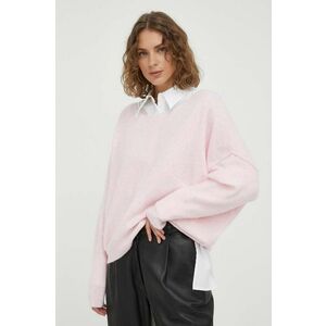 American Vintage pulover din amestec de lana femei, culoarea roz, light imagine