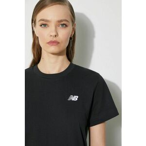 New Balance tricou din bumbac Essentials Cotton femei, culoarea negru, WT41509BK imagine