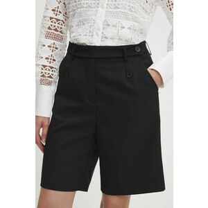 Answear Lab pantaloni scurti femei, culoarea negru, neted, high waist imagine