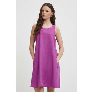 United Colors of Benetton rochie din in culoarea violet, mini, drept imagine