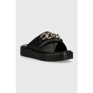 Buffalo papuci Mia Cross Chain femei, culoarea negru, cu platforma, 1602227.BLK imagine
