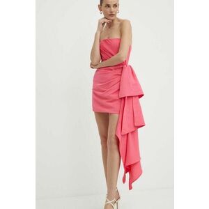 Bardot rochie ALANIS culoarea roz, mini, mulata, 59273DB imagine