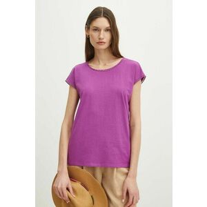 Medicine tricou din bumbac femei, culoarea violet imagine