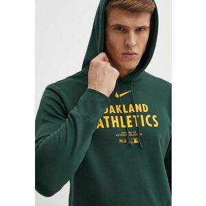 Nike bluza Oakland Athletics barbati, culoarea verde, cu glugă, cu imprimeu imagine