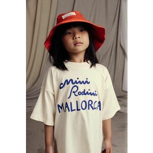 Mini Rodini tricou de bumbac pentru copii Mallorca culoarea bej, cu imprimeu imagine