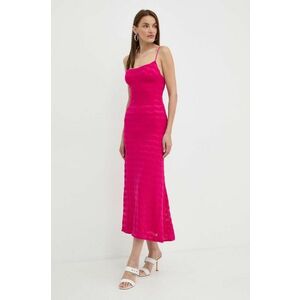 Bardot rochie ADONI culoarea roz, maxi, evazati, 57998DB3 imagine