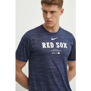 Nike tricou Boston Red Sox barbati, culoarea albastru marin, cu imprimeu imagine