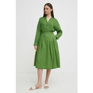 United Colors of Benetton fusta din in culoarea verde, midi, evazati imagine