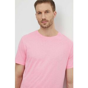United Colors of Benetton tricou din bumbac barbati, culoarea roz, neted imagine