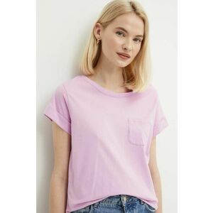 Sisley tricou din bumbac femei, culoarea roz imagine