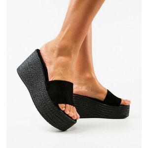 Sandale dama negre cu platforma imagine