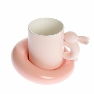 Cana roz din ceramica cu iepuras imagine
