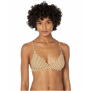 Imbracaminte Femei Roxy Printed Beach Classics Fixed Tri Bikini Top Golden Ochre Mony Stripes imagine