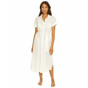 Imbracaminte Femei BECCA by Rebecca Virtue Gauzy Button-Down Shirtdress Cover-Up White imagine