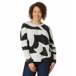 Imbracaminte Femei NICZOE Plus Size Dusk Days Sweater Black Multi imagine
