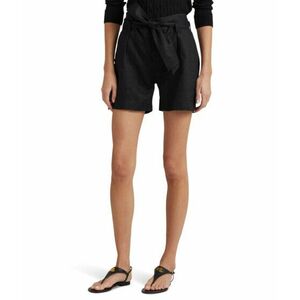 Imbracaminte Femei LAUREN Ralph Lauren Belted Linen Shorts Polo Black imagine