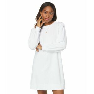 Imbracaminte Femei Mod-o-doc Lightweight French Terry Puff Sleeve Sweatshirt Dress White imagine