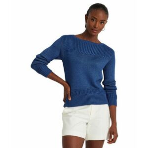 Imbracaminte Femei LAUREN Ralph Lauren Cotton-Blend Boatneck Sweater Indigo Sail imagine