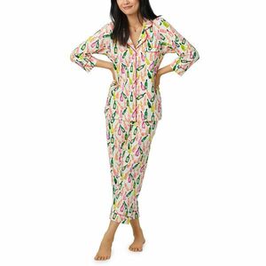 Imbracaminte Femei BedHead Pajamas 34 Sleeve Cropped PJ Set Wine List imagine