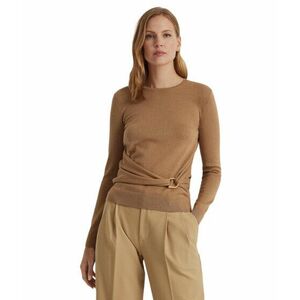 Imbracaminte Femei LAUREN Ralph Lauren Twist-Front Cotton-Blend Sweater Classic Camel imagine