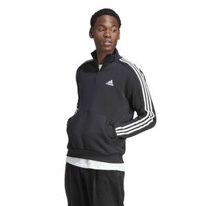 Imbracaminte Barbati adidas Essentials Fleece 3-Stripes 14 Zip Hoodie Black imagine