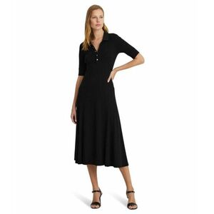 Imbracaminte Femei LAUREN Ralph Lauren Cotton-Blend Polo Dress Black imagine