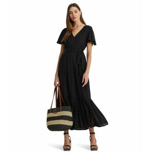 Imbracaminte Femei LAUREN Ralph Lauren Shadow-Gingham Belted Cotton-Blend Dress Black imagine
