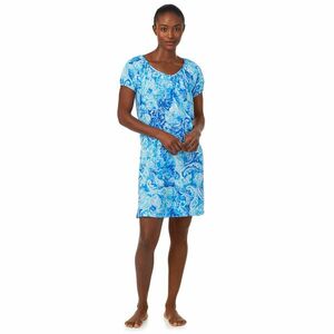Imbracaminte Femei LAUREN Ralph Lauren Short Sleeve V-Neck Gown Blue Paisley imagine